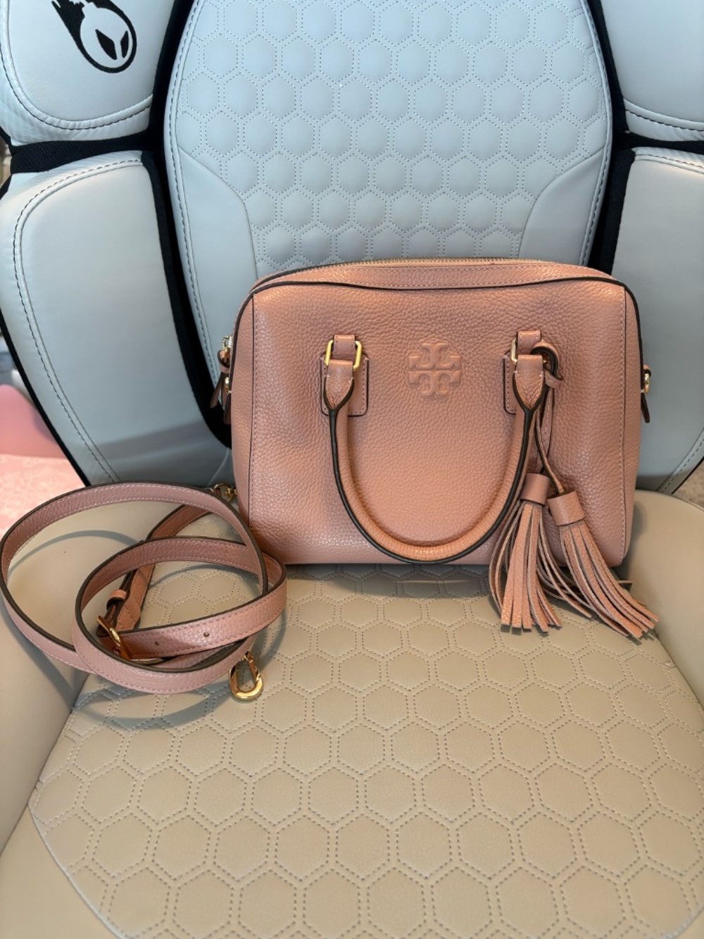 Tory Burch Thea Satchel in Blush Pink